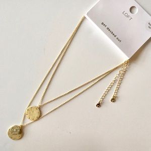 Loft Hammered Pave Layering Necklace